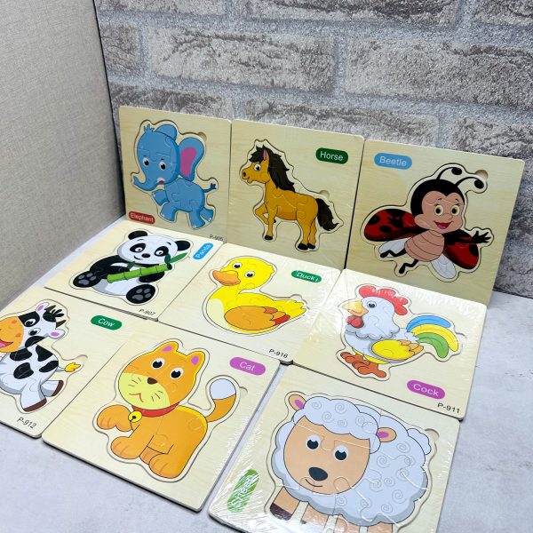 پازل چوبی کودکانه طرح حیوانات