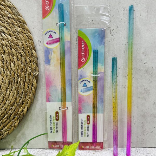 خط کش سه وجهی طرح رنگین کمان