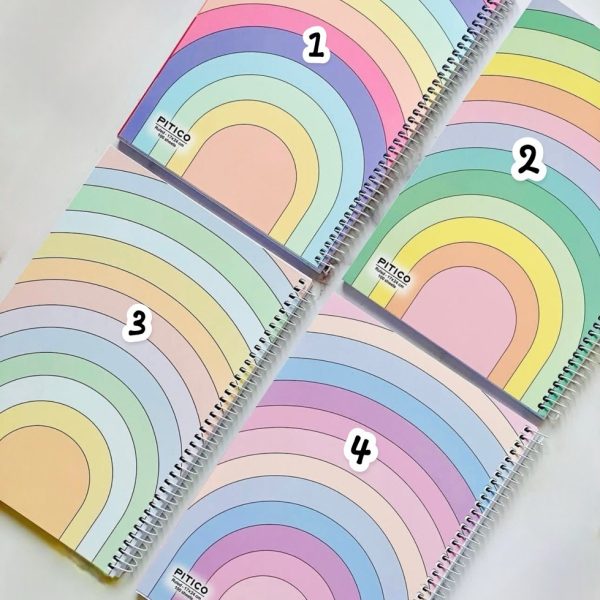 دفتر ۱۰۰برگ پیتیکو طرح رنگین کمان