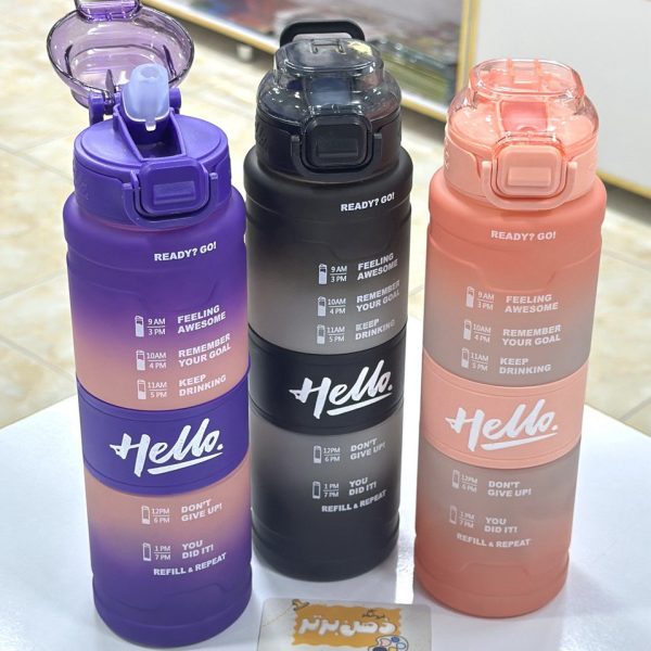 قمقمه یک لیتری کمربند دار hello