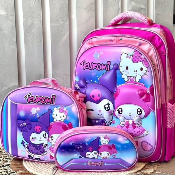 ست سه تکه کوله پشتی، جامدادی و کیف تغذیه طرح سانریو