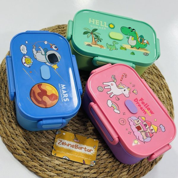 ظرف غذا دو قسمتی یونیکورن، دایناسور و فضانورد