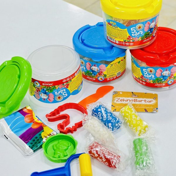 خمیربازی سطلی ۵رنگ آریا