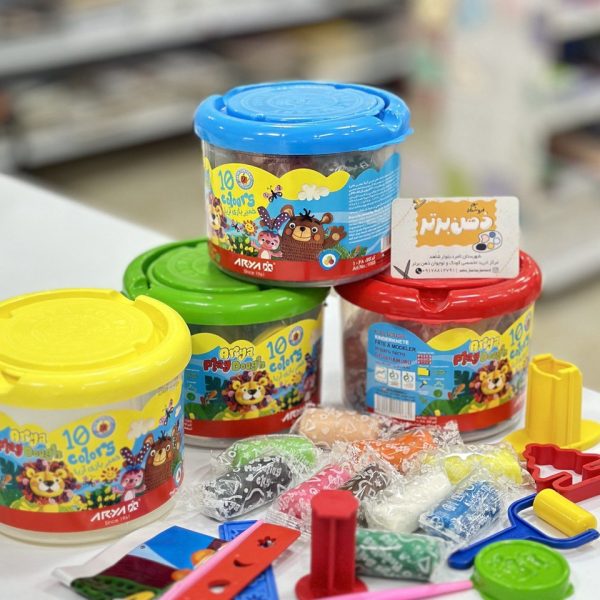 خمیربازی سطلی ۱۰ رنگ آریا