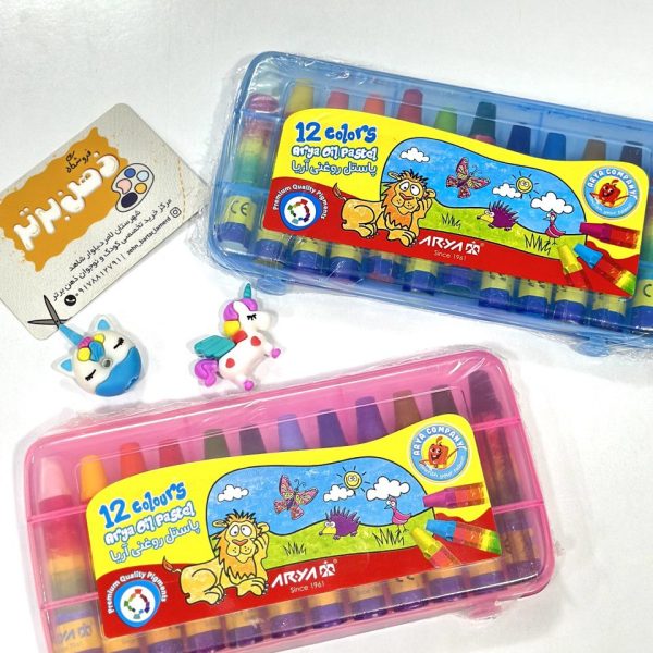 پاستل ۱۲ رنگ جعبه طلقی آریا